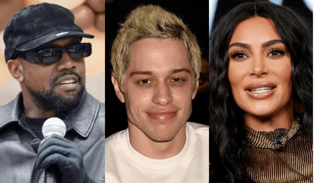 Kanye West, Pete Davidson y Kim Kardashian vuelven a protagonizar un tenso momento en redes. Foto: composición/ BBC/ La República