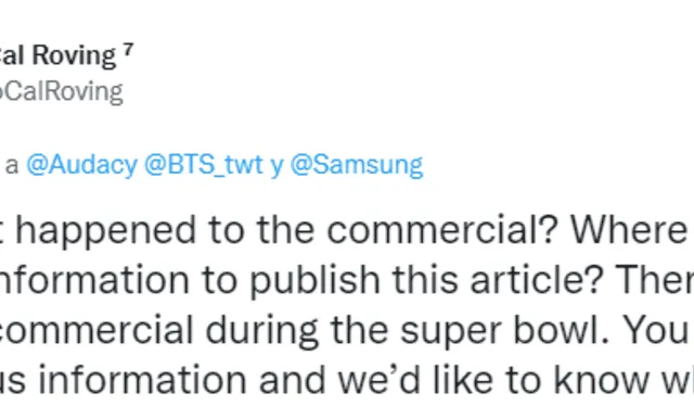 ARMY se adueñó de Twitter por la ausencia de BTS en el Super Bowl. Foto: captura/Twitter