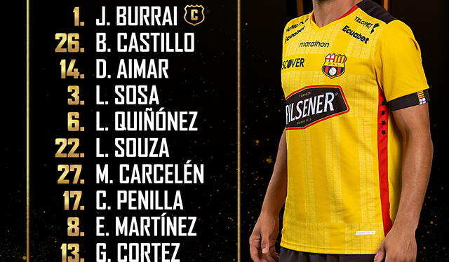 Formación inicial del ídolo. Foto: Barcelona SC Formación inicial del ídolo. Foto: Barcelona SC