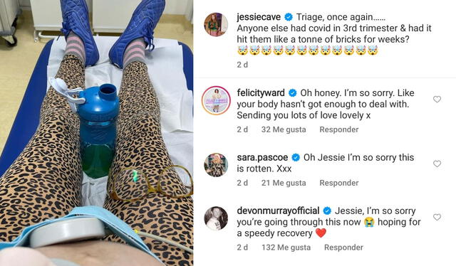 5.3.2022 | Publicación de Jessie Cave sobre su estado de salud. Foto: Jessie Cave/Instagram