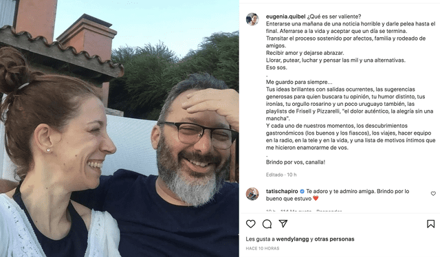 El mensaje de Eugenia Quibel. Foto: Eugenia Quibel/Instagram