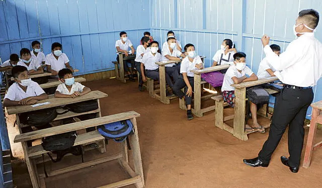 En Amazonas. En El Cenepa se adecúan aulas ante la falta de infraestructura, servicios básicos y docentes EIB. Foto: difusión