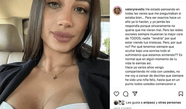 Valery Revello comparte extenso mensaje donde revela que no se sintió bien consimigo misma por un tiempo. Foto: Valery Revello/Instagram