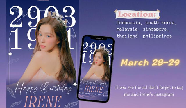 Proyecto en Corea del Sur para Irene de Red Velvet. Foto: Twitter