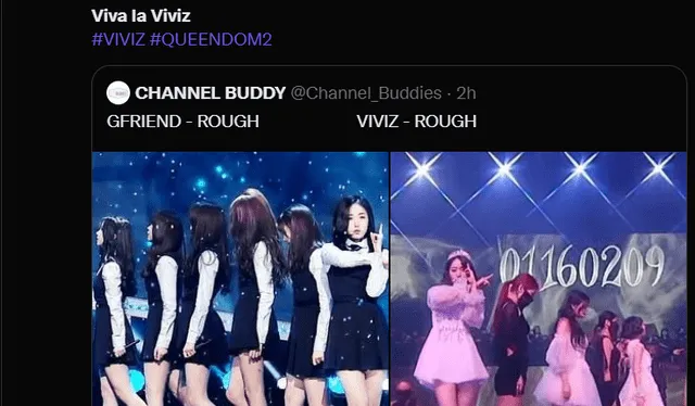 Comentarios de Buddy para VIVIZ en Queendom 2. Foto: captura Twitter