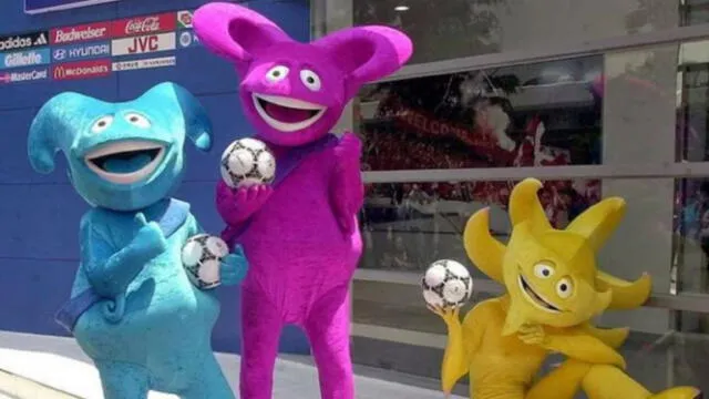 Los Spheriks (Ato, Kaz y Nik) fueron las mascotas del Mundial de Corea-Japón 2002. Foto: @fifaworldcup