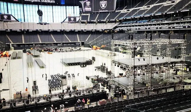El Allegiant Stadium, en Las Vegas, se prepara para los conciertos de BTS. Foto: Twitter