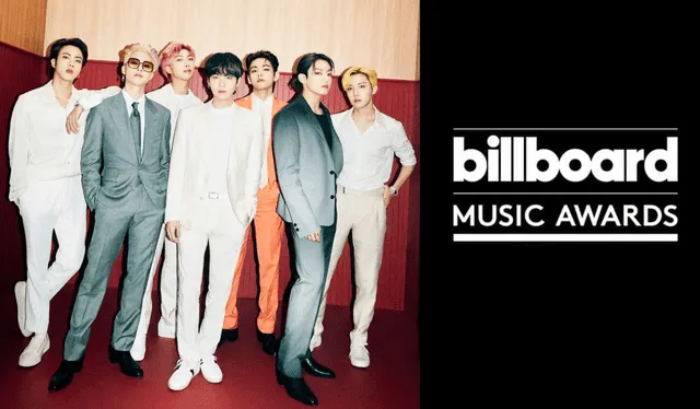 BTS superó su récord personal de cuatro nominaciones y en la edición 2022 de los Billboard Music Awards el grupo k-pop consiguió ser considerado en siete categorías. Foto: composición La República / BIGHIT / BBMAs