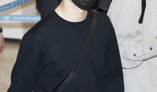 Jimin de BTS en el Aeropuerto de Incheon regresó a Corea del Sur tras su viaje a Las Vegas. Foto: News1