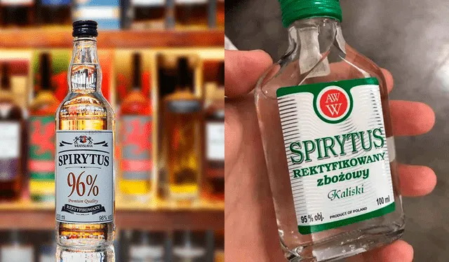 Spirytus Vodka de 96% de volumen es el trago más potente que se conoce hasta la actualidad. Foto: composición Liquor Town