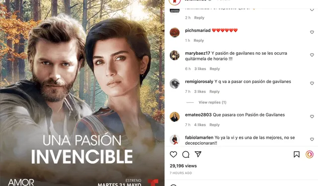 Seguidores de "Pasión de gavilanes 2" exigen que Telemundo explique por qué han confirmado una nueva novela en el horario de la serie colombiana. Foto: captura de Instagram/Telemundo