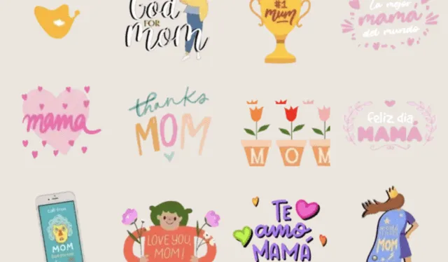 Descubre los mejores stickers para enviar en el Día de la Madre. Foto: captura Sticker Maker