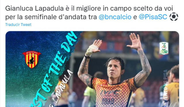 Lapadula fue reconocido por la cuenta oficial del torneo. Foto: Serie B