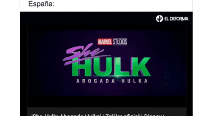 Fans reacción a título de “She-Hulk” para España. Foto: captura de Twitter
