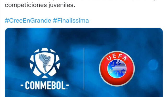 Anuncio conjunto entre Conmebol y UEFA. Foto: Twitter
