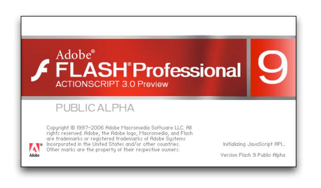 Flash Proffesional 9, una de las últimas versiones en el auge de la popularidad del programa. Foto: Adobe