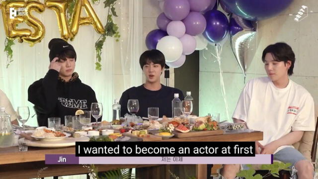 Jin de BTS sobre ser actor en FESTA Dinner 2022. Foto: Twitter.