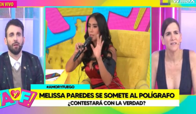 Melissa Paredes responde a Rodrigo González y Gigi Mitre. Foto: captura Willax TV.