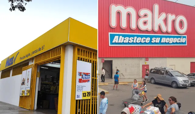 Las tiendas Mass y Makro forman parte del grupo Intercorp. Foto: composición URPI - GLR / tiendas Mass