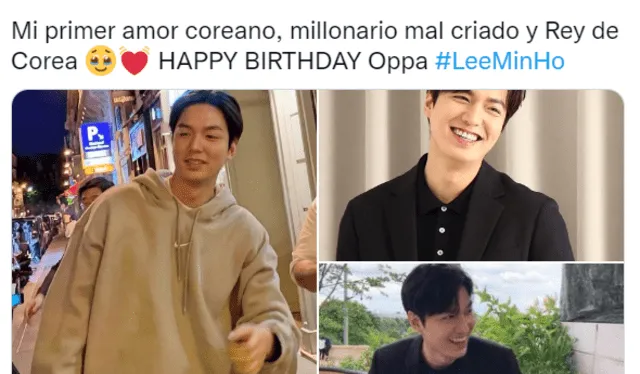 Fans de Lee Min Ho lo saludaron por su cumpleaños en las redes. Foto: captura/Twitter