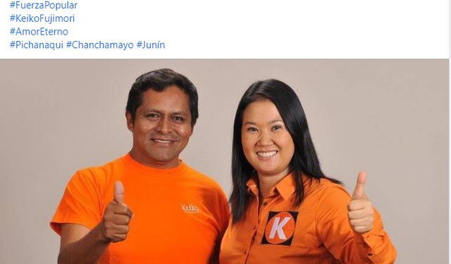Mensaje de "amor" dedicado a Keiko Fujimori en Facebook. Foto: Facebook E. Auccalla Muje