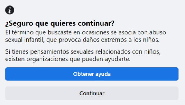 La plataforma advierte al usuario sobre este contenido. Foto: Facebook