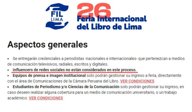 Comunicado de FIL Lima 2022. Foto: captura de FIL LIMA