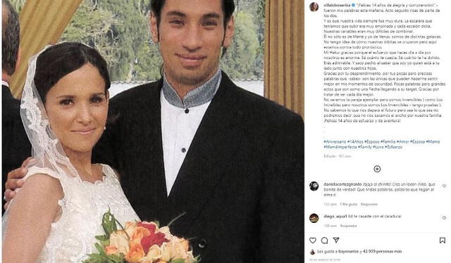 Érika Villalobos y Aldo Miyashiro contrajeron matrimonio en 2005 Foto Captura de Instagram