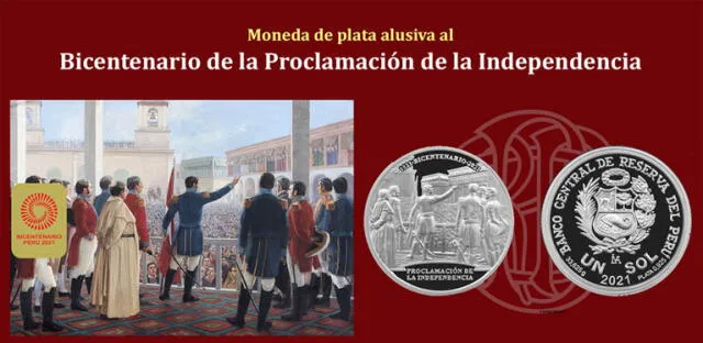 El BCR del Perú acuñó una moneda de plata alusiva al Bicentenario de la Proclamación de la Independencia. Foto: BCRP