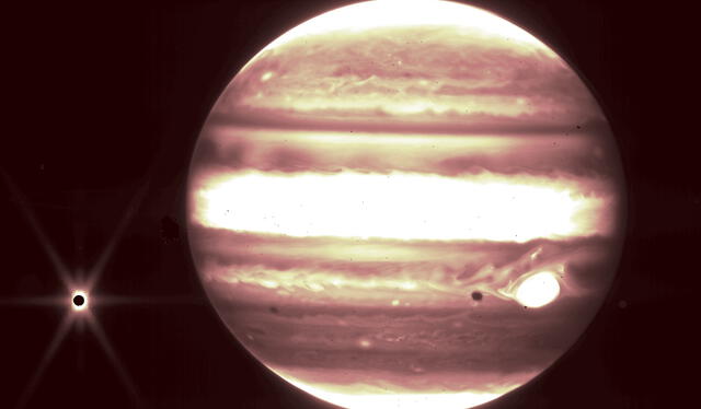 El telescopio James Webb también captó nuevas imágenes de Júpiter, el planeta más grande del sistema solar. Foto: NASA / ESA / CSA / STScI