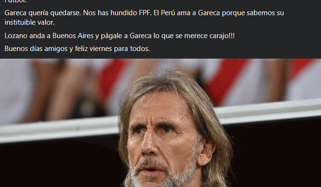 Pedro Suárez Vértiz critica a la Federación Peruana de Fútbol. Foto: Pedro Suárez Vértiz/Facebook
