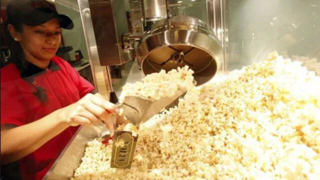 Cancha pop corn es el producto con mayor demanda en las salas de cine. Foto: Perú Retail
