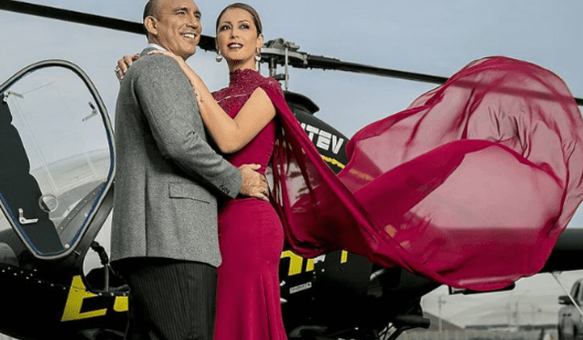 Rafael Fernández y Karla Tarazona tienen el lujo de poseer un helicóptero. Foto: Instagram