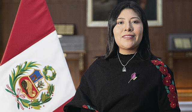 Cultura. Betssy Chávez dice que cuidará el patrimonio. Foto: difusión