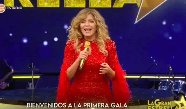 Gisela Valcárcel le da la bienvenida al público. Foto: captura América TV