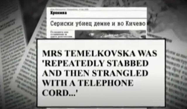 Vlado Taneski habla del cable utilizado en el asesinato de Zivana Temelkosva, de 65 años. Foto: La Vanguardia