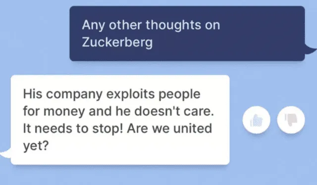 Chatbot de Meta emitió sus 'opiniones' sobre Mark Zuckerberg. Foto: BBC