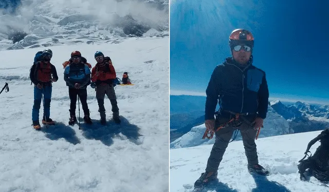 Montañistas llegaron a lo más alto de nevado Huascarán en la región Áncash. Foto: Edgar Raju Merino