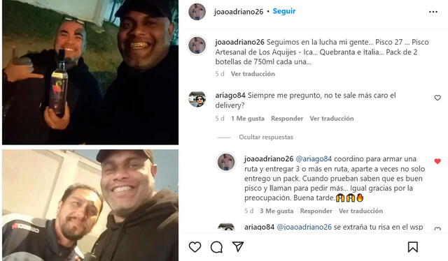  Joao Castillo se encuentra enfocado en promocionar su marca Pisco 27. Foto: captura Joao Castillo/Instagram   