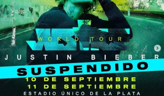 Justin Bieber cancela presentaciones en Argentina. Foto: @MoveConcerts / Instagram