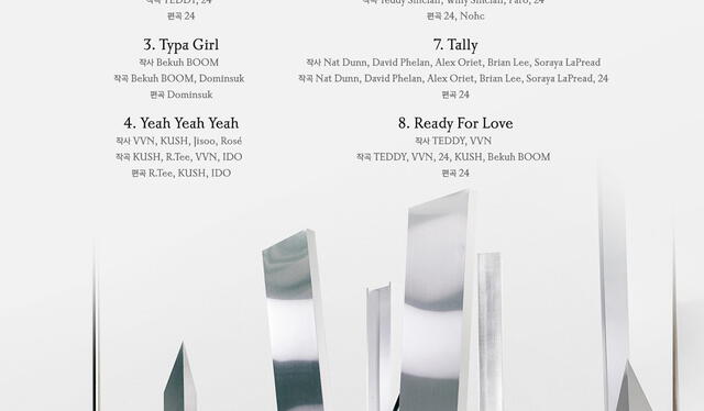 Tracklist oficial de "Born pink", el segundo álbum de estudio de BLACKPINK. Foto: YG