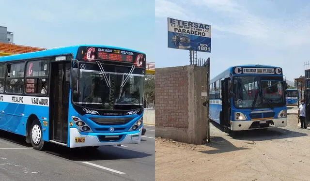ETERSAC con la ruta 1801 recorre desde Profam hasta Las Palmas. Foto: composición LR/Facebook/club busologos Perú/Remax