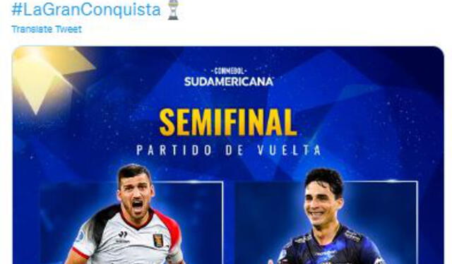 Publicación de la Conmebol Sudamericana previo al Melgar vs IDV