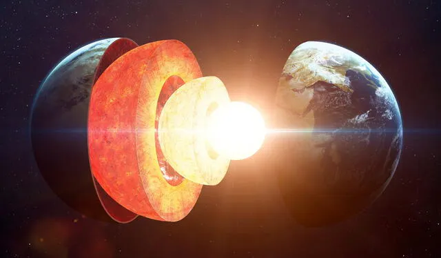  Estructura interna de la Tierra aceptada hasta ahora. Imagen: University of Southern California    