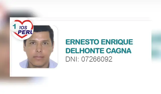Ernesto Delhonte, candidato por Somos Perú. Foto: JNE Ernesto Delhonte, candidato por Somos Perú. Foto: JNE