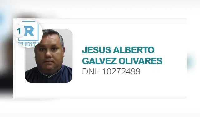 Jesús Gálvez, candidato por Renovación Popular. Foto: JNE Jesús Gálvez, candidato por Renovación Popular. Foto: JNE