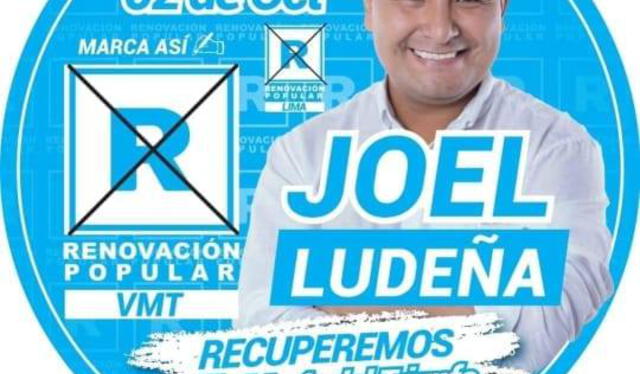 Joel Ludeña busca ganar los comicios con el partido de Rafael López Aliaga. Foto: Facebook
