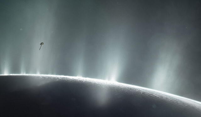 La sonda Cassini exploró Encélado y las demás lunas de Saturno. Imagen: NASA