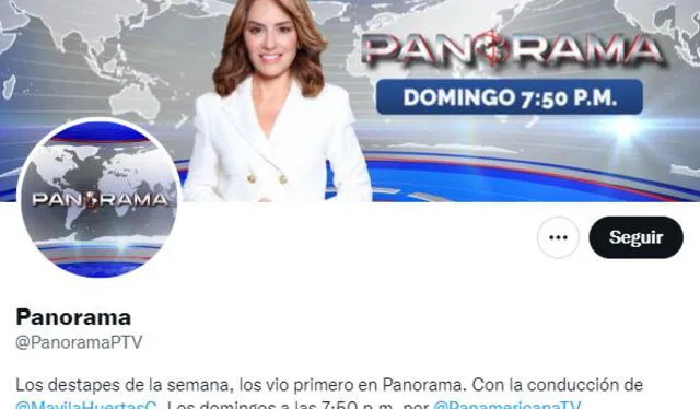 "Panorama" oficializó a Mávila Huertas como su nueva presentadora. Foto: captura Twitter