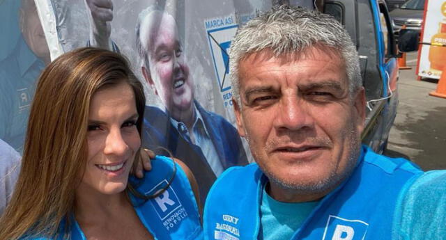  Sergio Baigorria junto a su hija en la candidatura de Renovación Popular. Foto: @alebaigorria/Instagram   